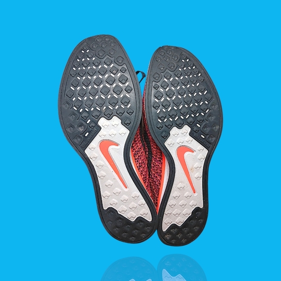 Nike Mens Flyknit Racer Running Shoe Sz 11 Acai Berry/Pink/Orange 526628-008 GUC - Picture 10 of 12